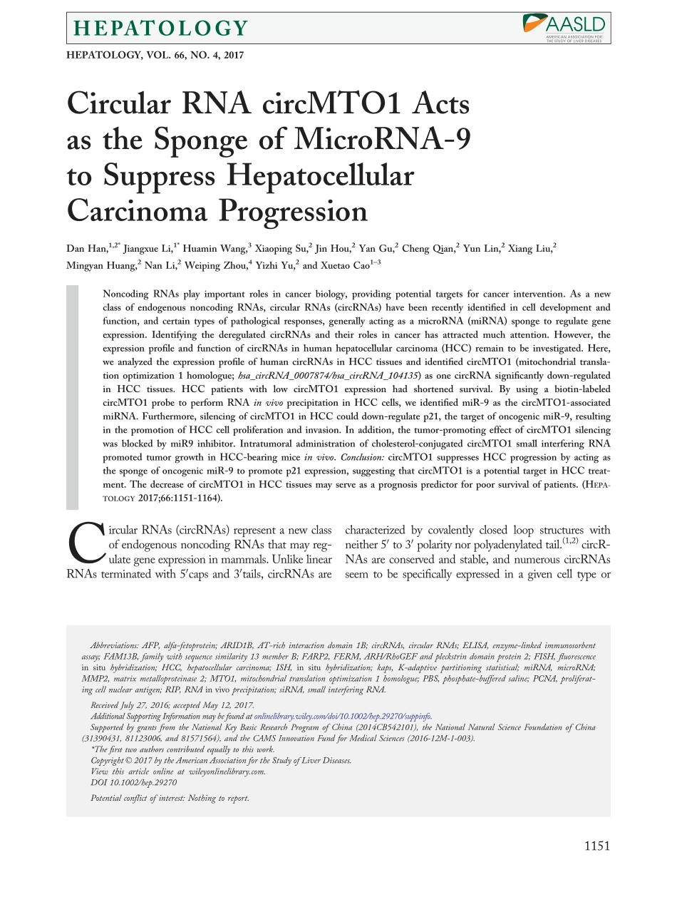 ceRNA机制-Circular RNA circMTO1 acts as the spo.pdf_第1页