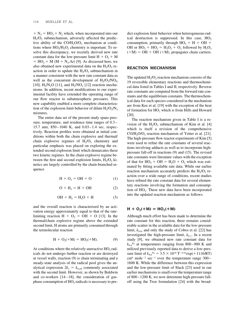 flow reactor studies and kinetic modeling of the H2 O2 reaction.pdf_第3页