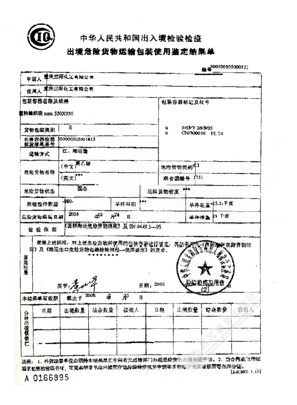 出境危险货物运输包装使用鉴定结果单.pdf_第1页
