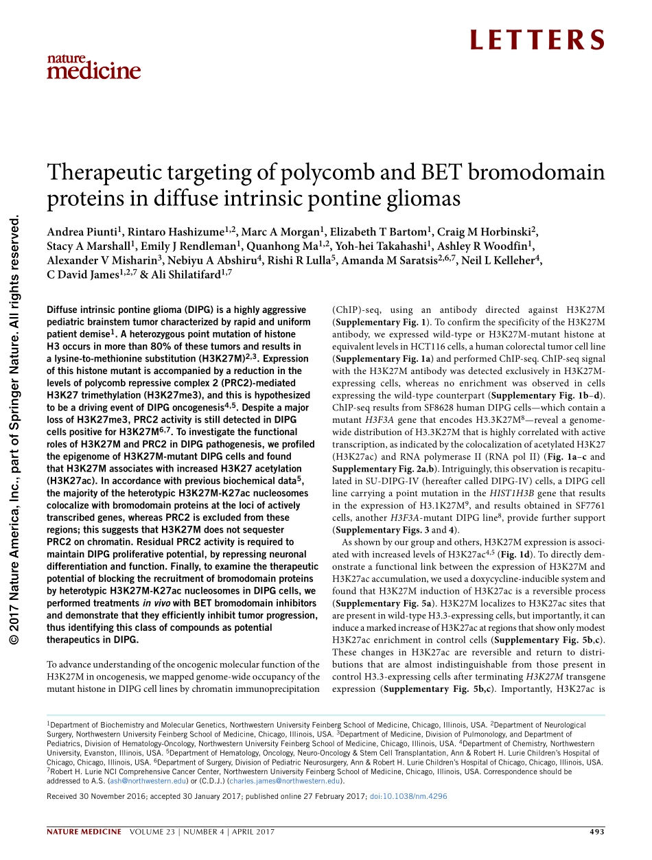 Piunti-2017-Therapeutic targeting of polycomb.pdf_第1页