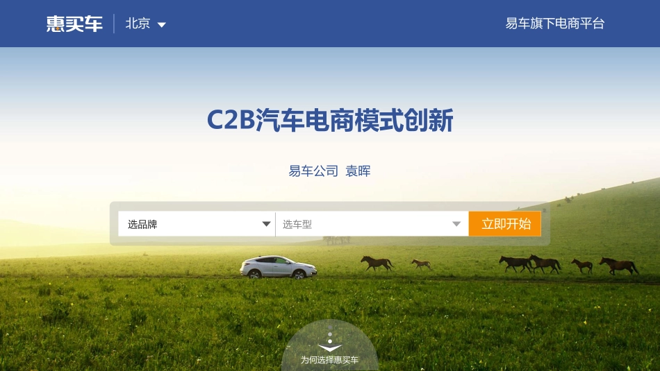 （2014年互联网大会报告）易车-C2B汽车电商模式创新（袁晖）.pdf_第1页