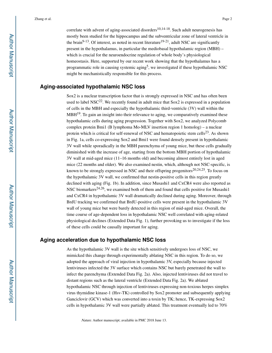 2017-Zhang-Hypothalamic stem cells control age.pdf_第2页