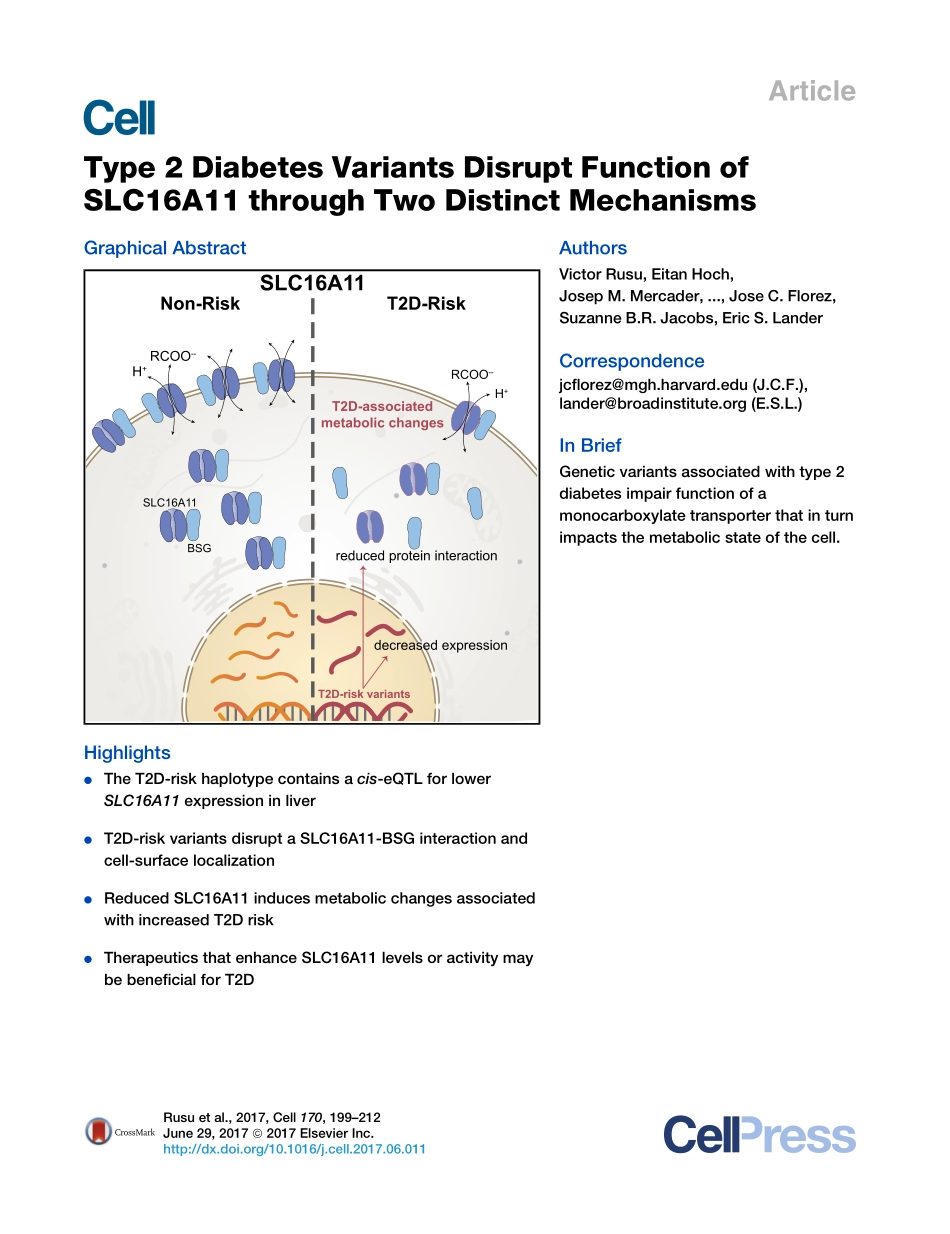 Rusu-2017-Type 2 Diabetes Variants Disrupt Fun.pdf_第1页