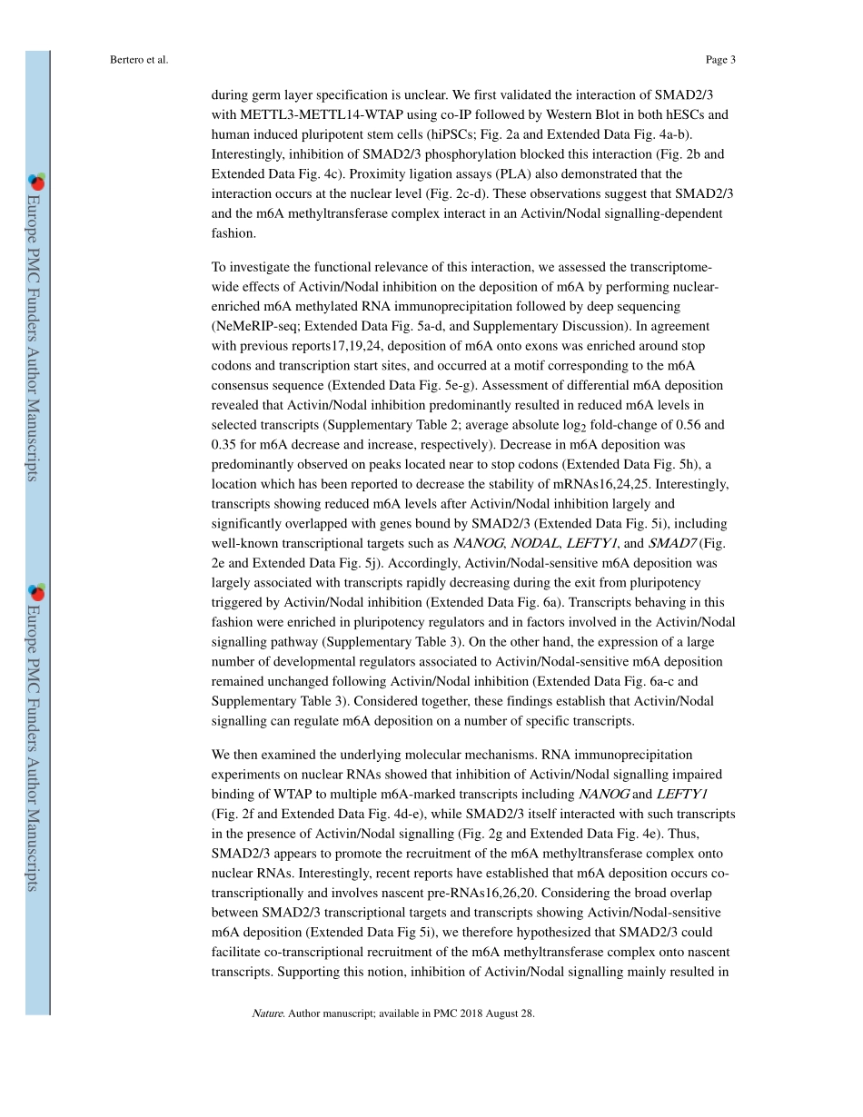 多能干细胞：The SMAD2-3 interactome reveals that TGFβ controls m6A mRNA methylation in pluripotency.pdf_第3页