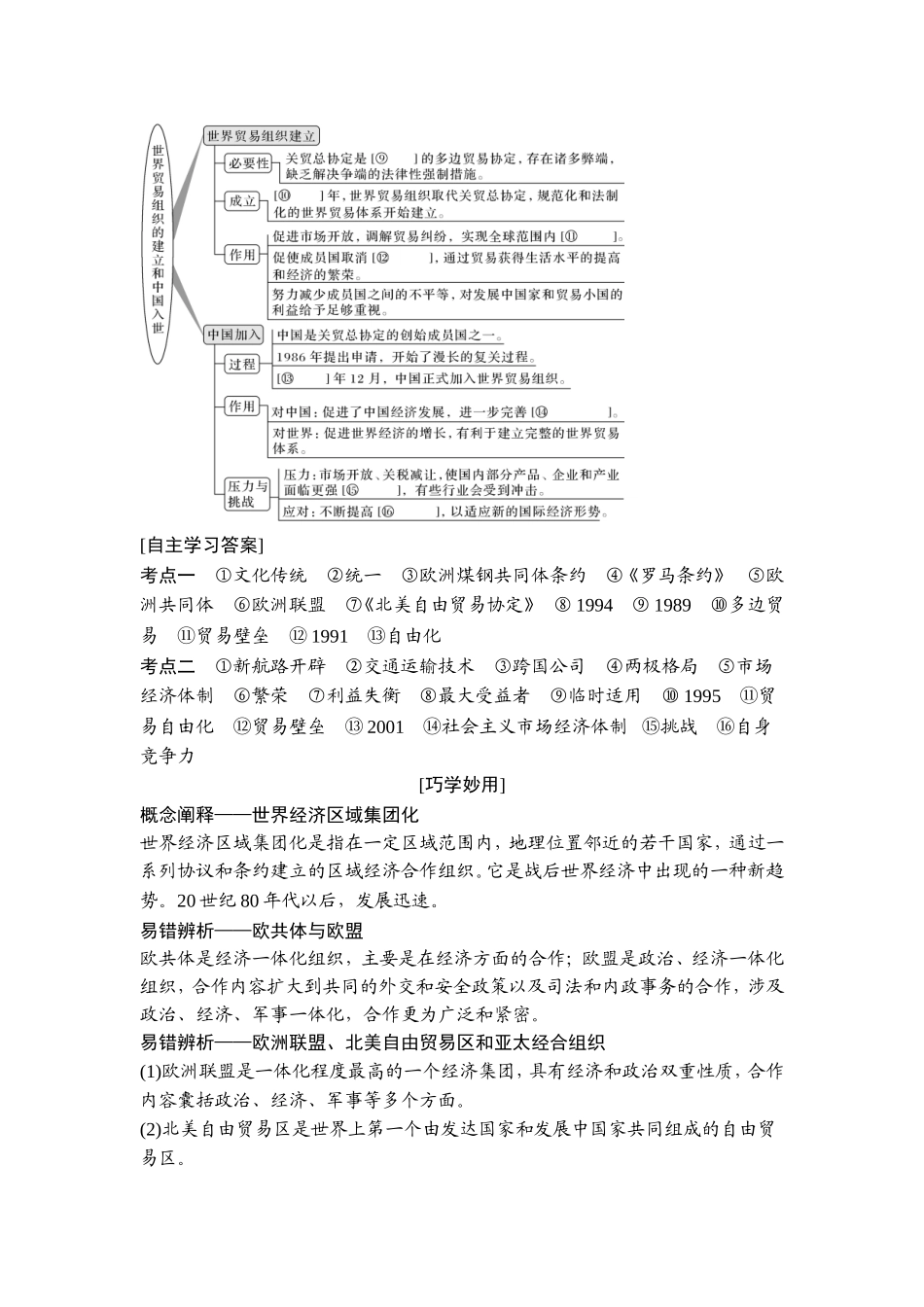 2018年高考历史（人教版）一轮复习精品讲练：第十一单元 第29讲　世界经济的区域集团化和全球化趋势.doc_第3页