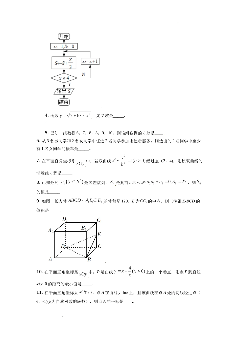 2019年江苏省高考数学试卷（原卷版）.doc_第2页