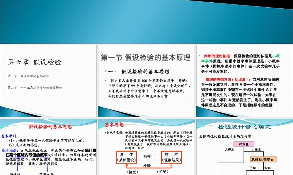 第06章 假设检验hypothesis test.ppt