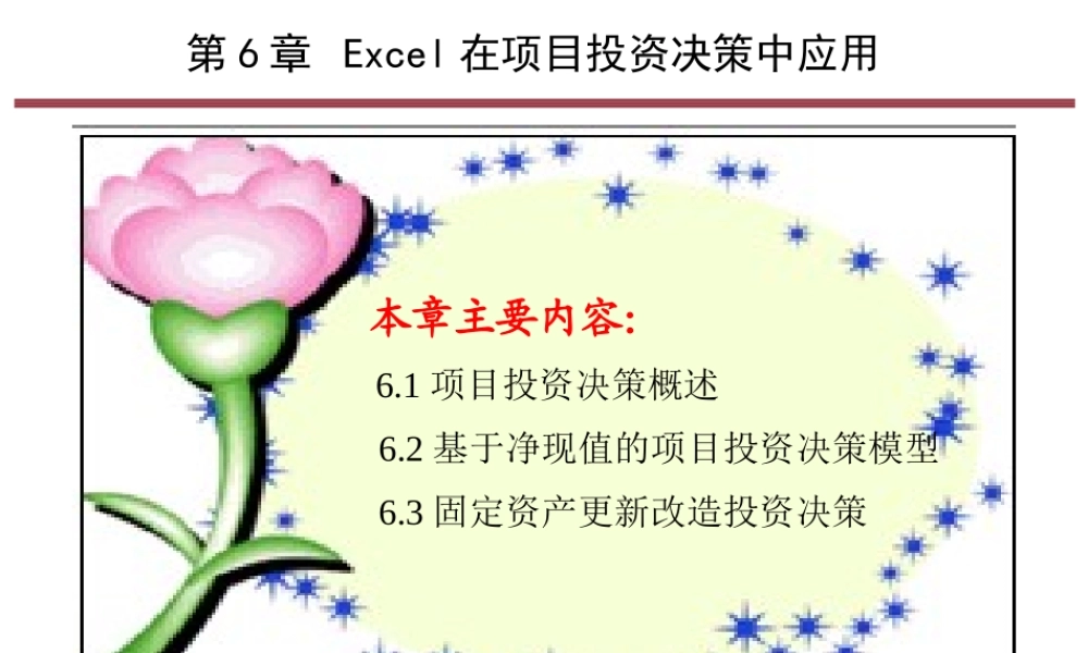 第6章 Excel在项目投资决策中应用.pptx