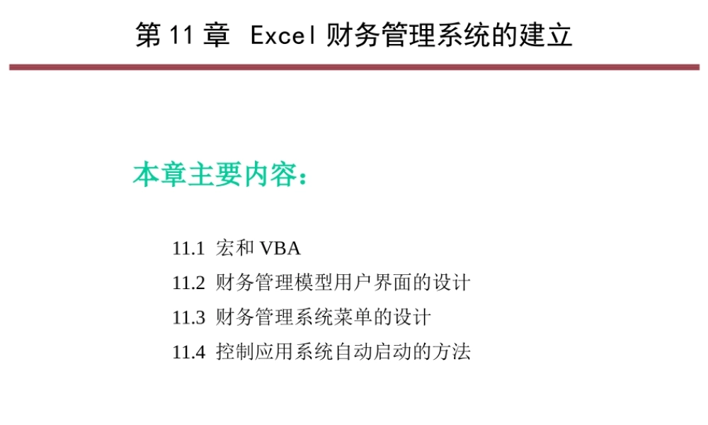 第11章 Excel财务管理系统的建立_课件.pptx