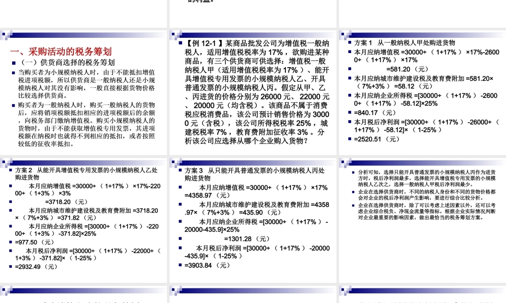 第12章 企业经营的税务筹划.ppt