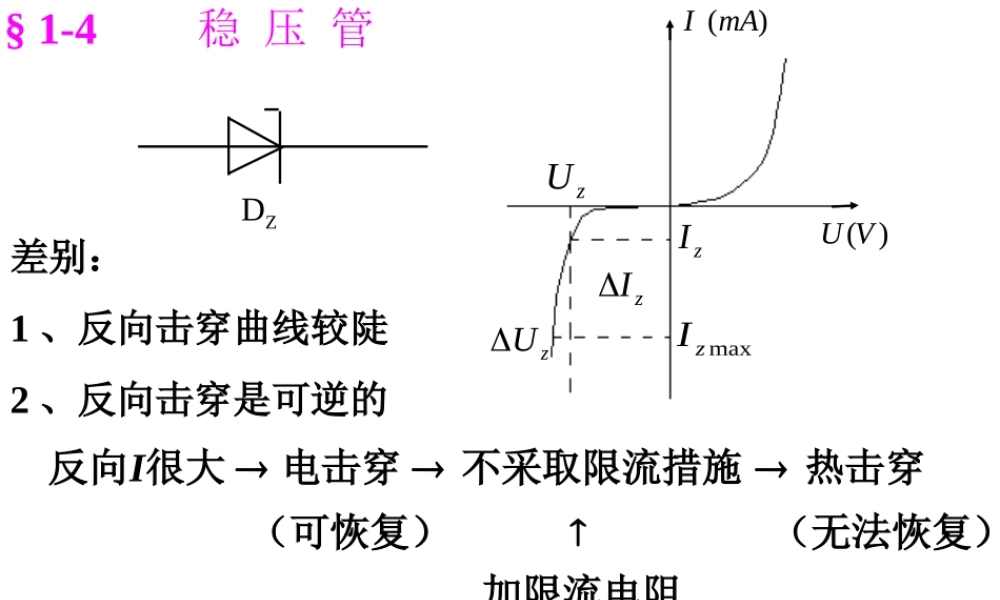复件 稳压管和三极管.ppt