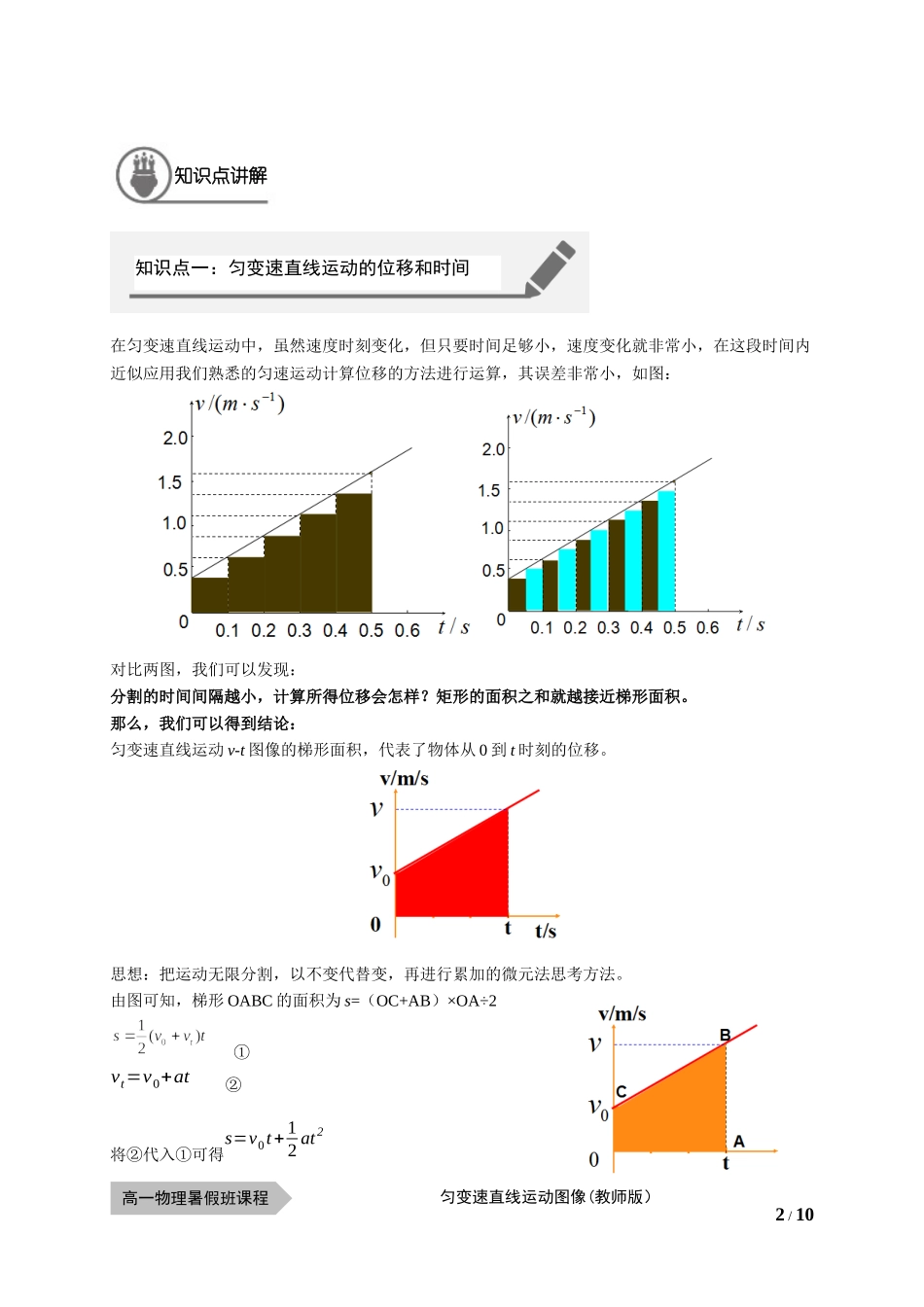 物—10暑—05—匀变速直线运动的图像-李玮（学生版）.docx_第2页