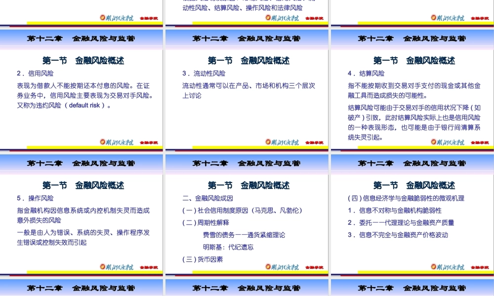 12第十二章 金融风险与监管.ppt