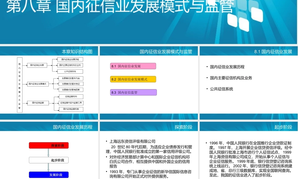 第八章 国内征信业发展模式及监管.ppt