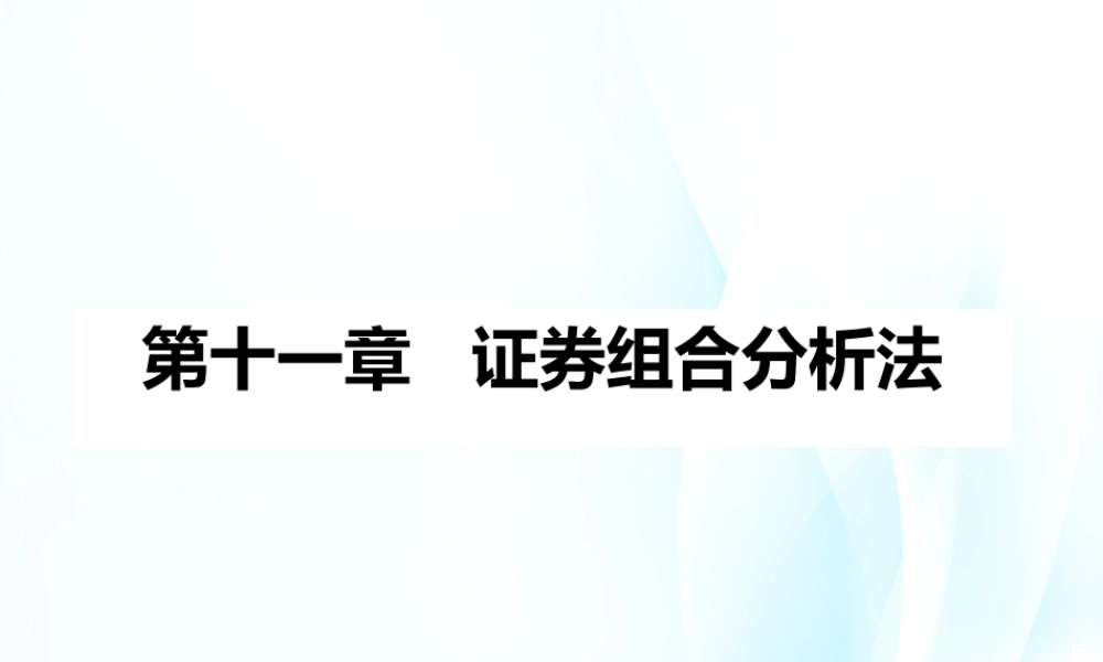第11章证券组合分析法.ppt