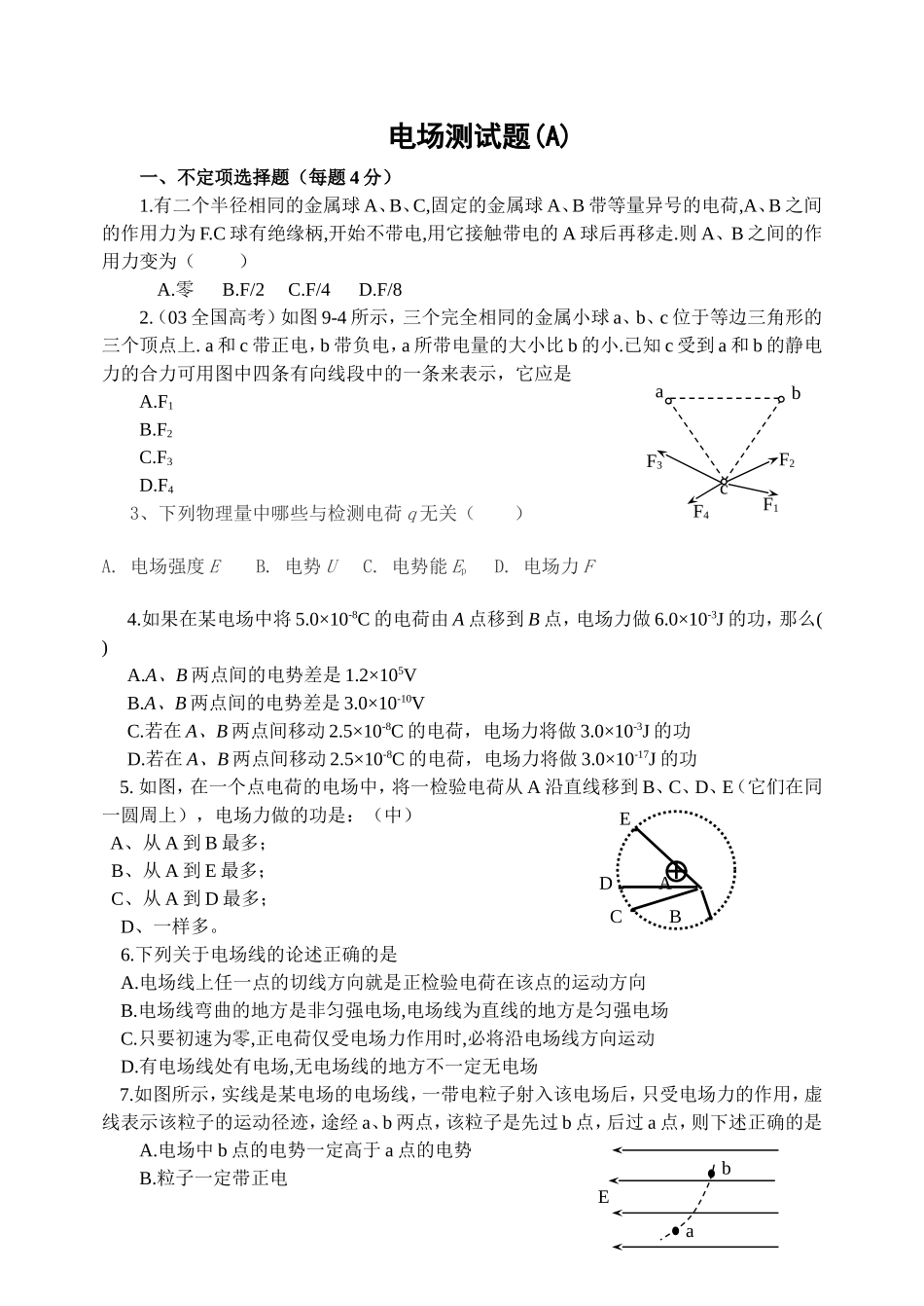 电场测试题(A).doc_第1页