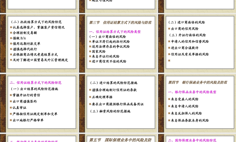 第12章 国际结算中的风险及风险控制.ppt