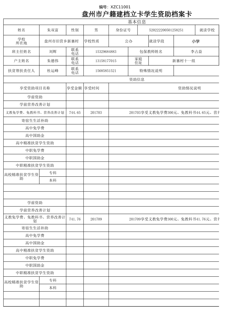 盘州市建档立卡资助档案卡（朱双富）.xlsx_第1页