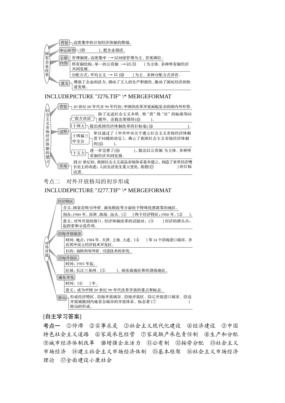2018年高考历史（人教版）一轮复习精品讲练：第九单元 第24讲　新时期的改革开放.doc_第2页