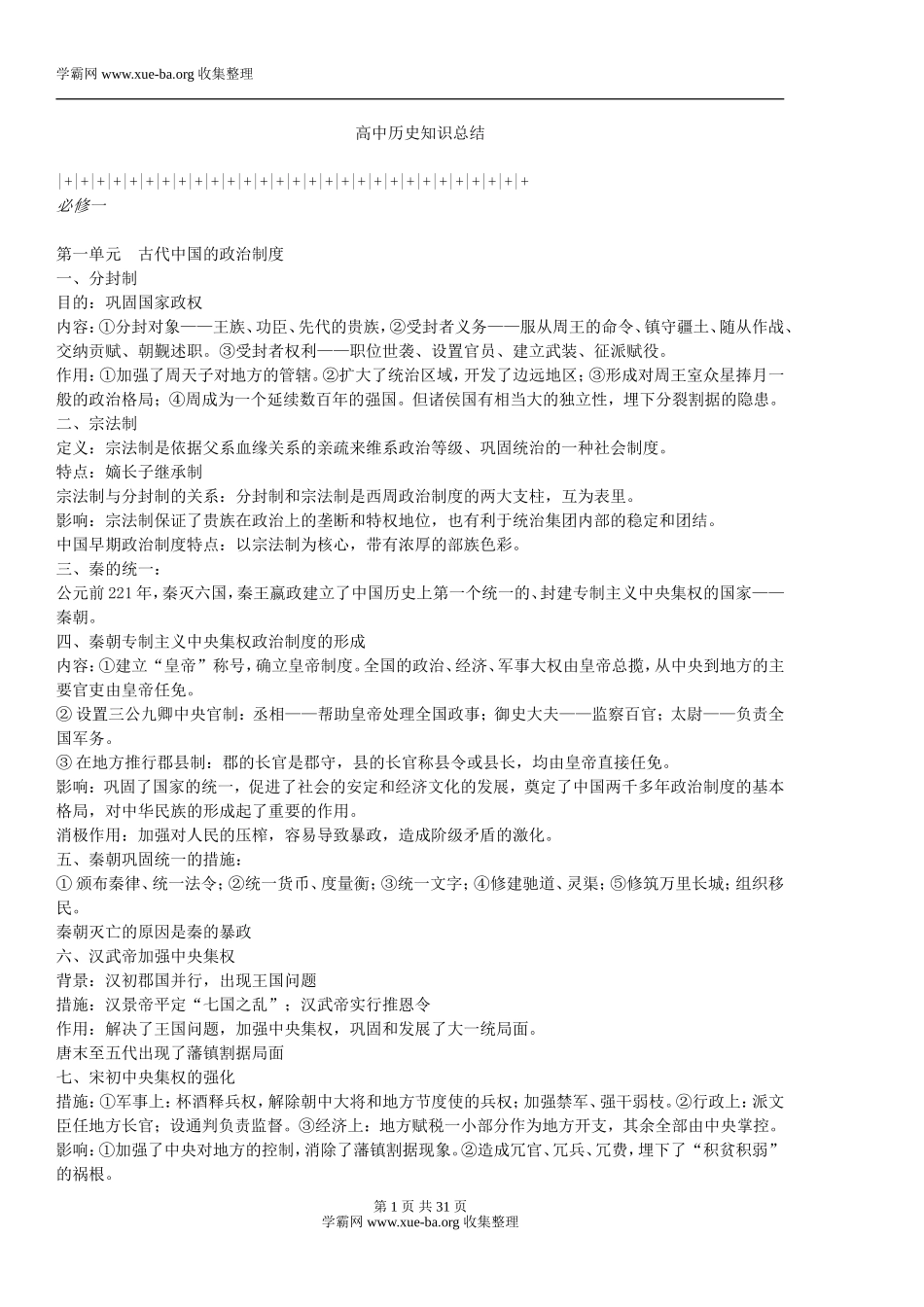 历史_高中历史知识总结[人教版]_侧重知识梳理_33页(1).doc_第1页