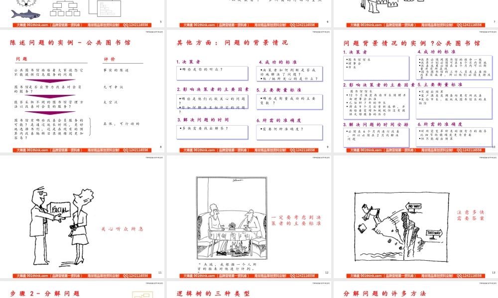麦肯锡培训资料-解决问题的基本方法七步成诗.ppt