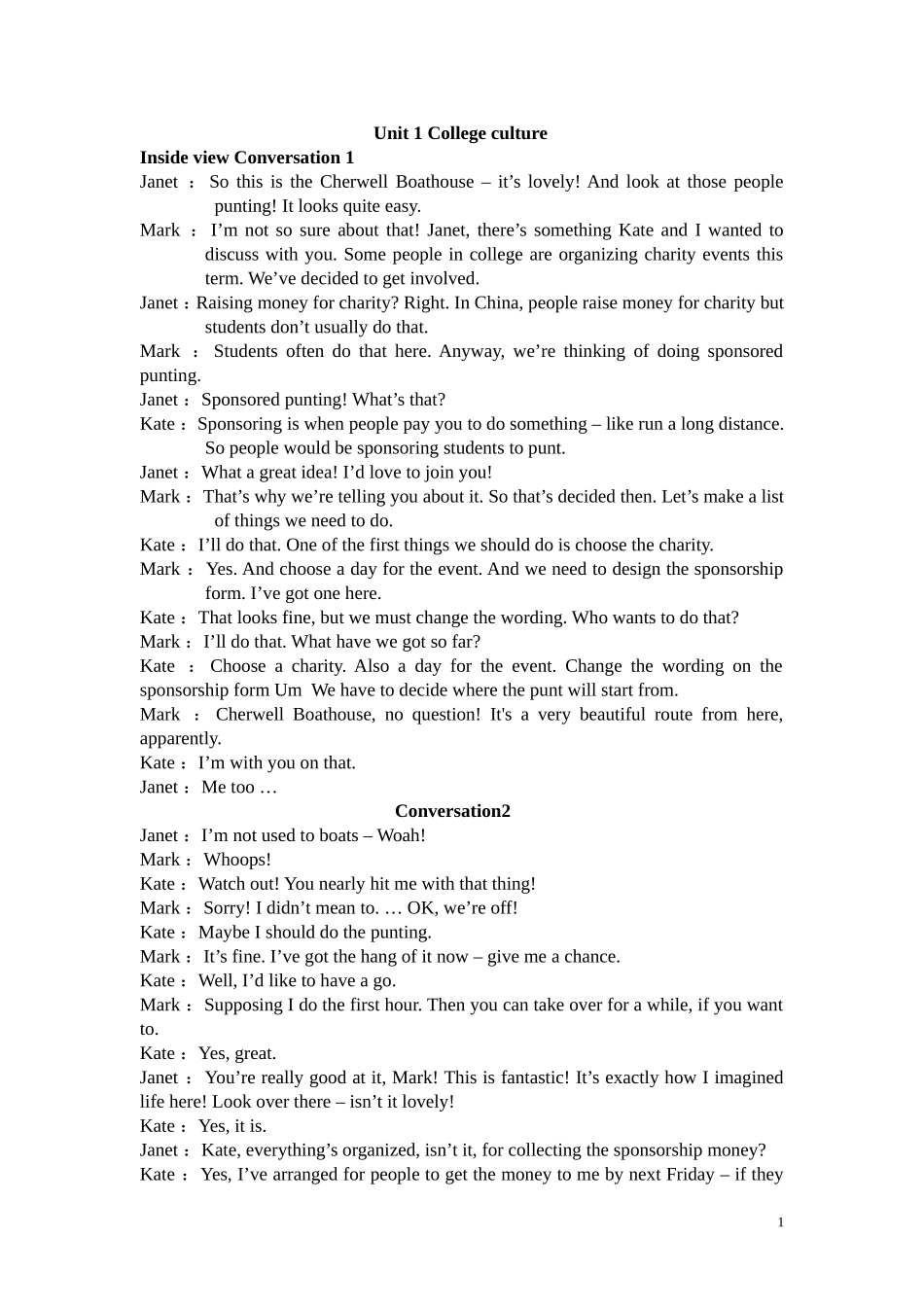 新标准大学英语视听说教程2册听力原文(1).doc_第1页