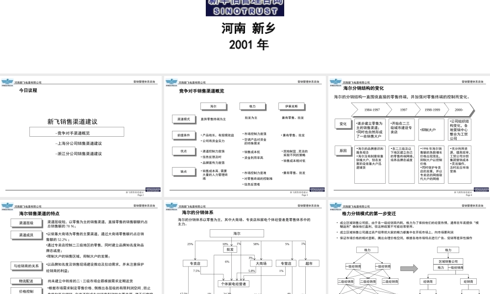新飞冰箱营销管理体系咨询营销网络建议(1).ppt