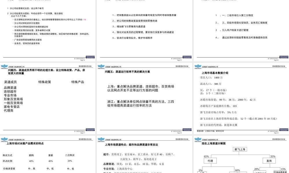 新飞冰箱营销管理体系咨询营销网络建议(1).ppt