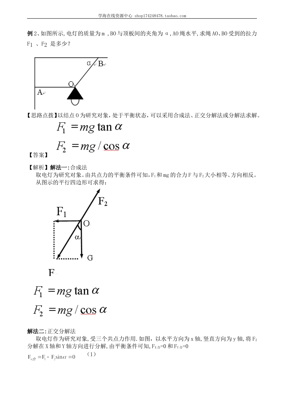 知识讲解 求解平衡力的几种方法 基础(1).doc_第3页