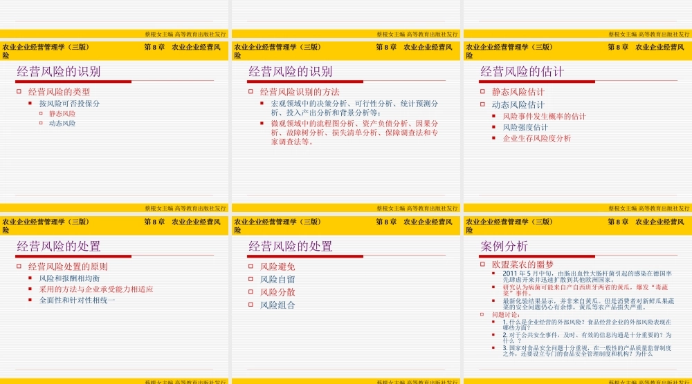 第08章 农业企业经营风险.ppt
