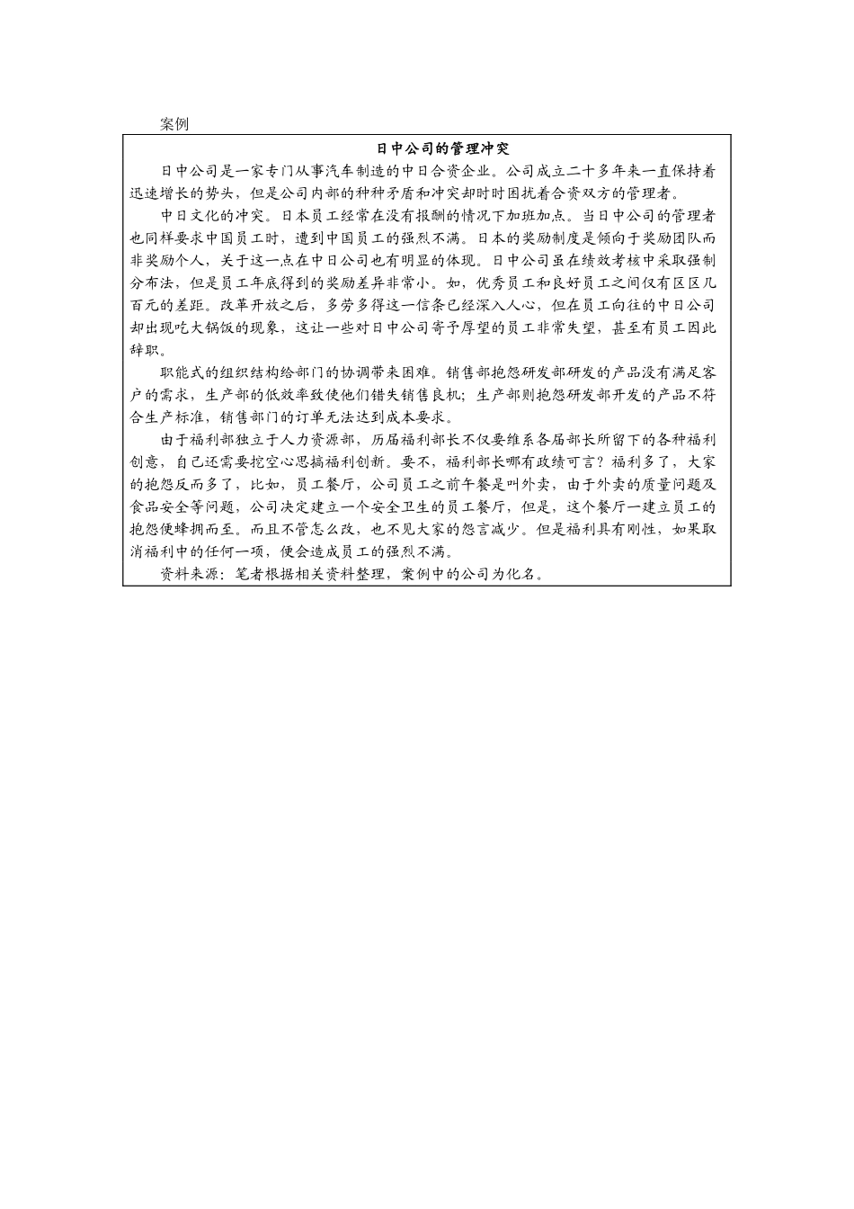 第十一章附件2：阅读案例—《日中公司的管理冲突》.docx_第1页