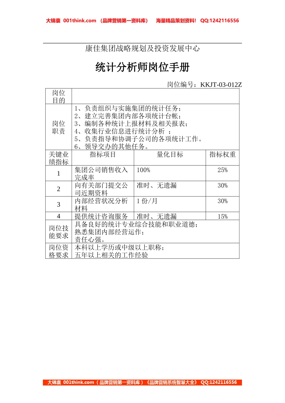统计分析师岗位手册.doc_第1页