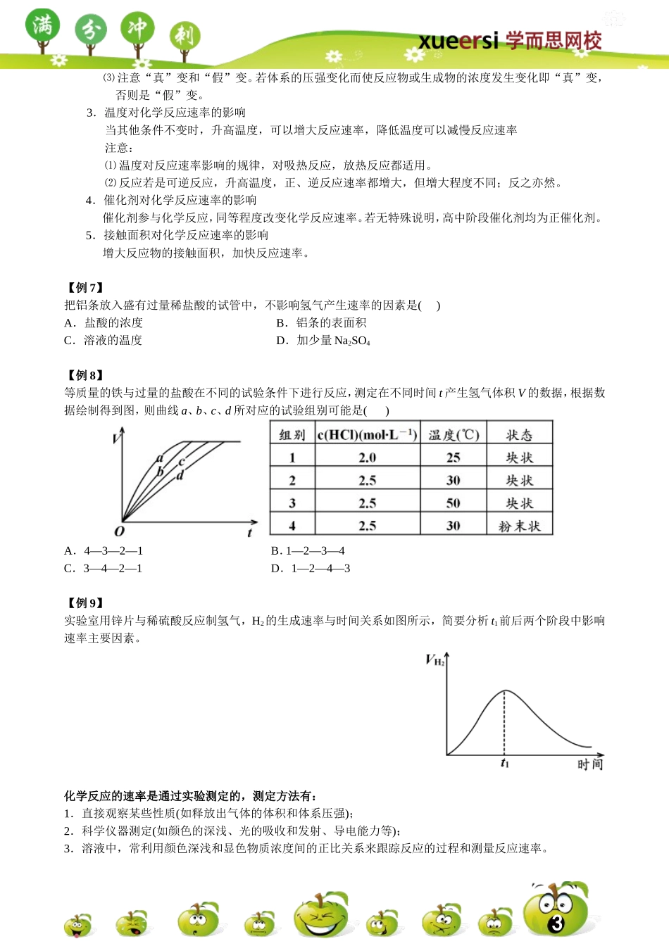影响化学反应速率的因素：突出控制条件影响速率的重要性和实际应用以及有多因素影响的问题的分析思路.doc_第3页