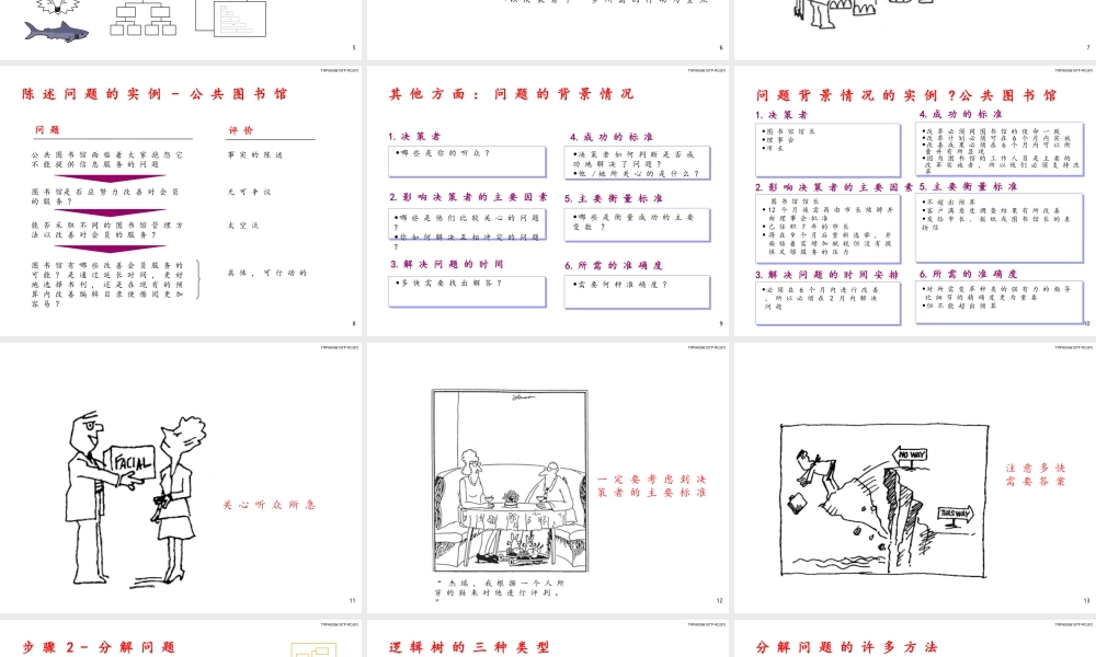 麦肯锡培训资料－解决问题的基本方法七步成诗.PPT