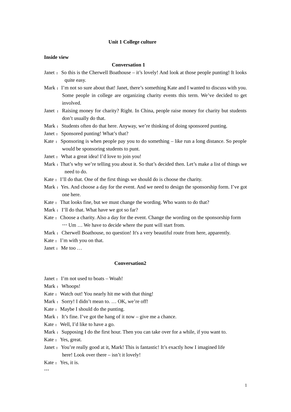 新标准大学英语视听说教程2册听力原文.doc_第1页