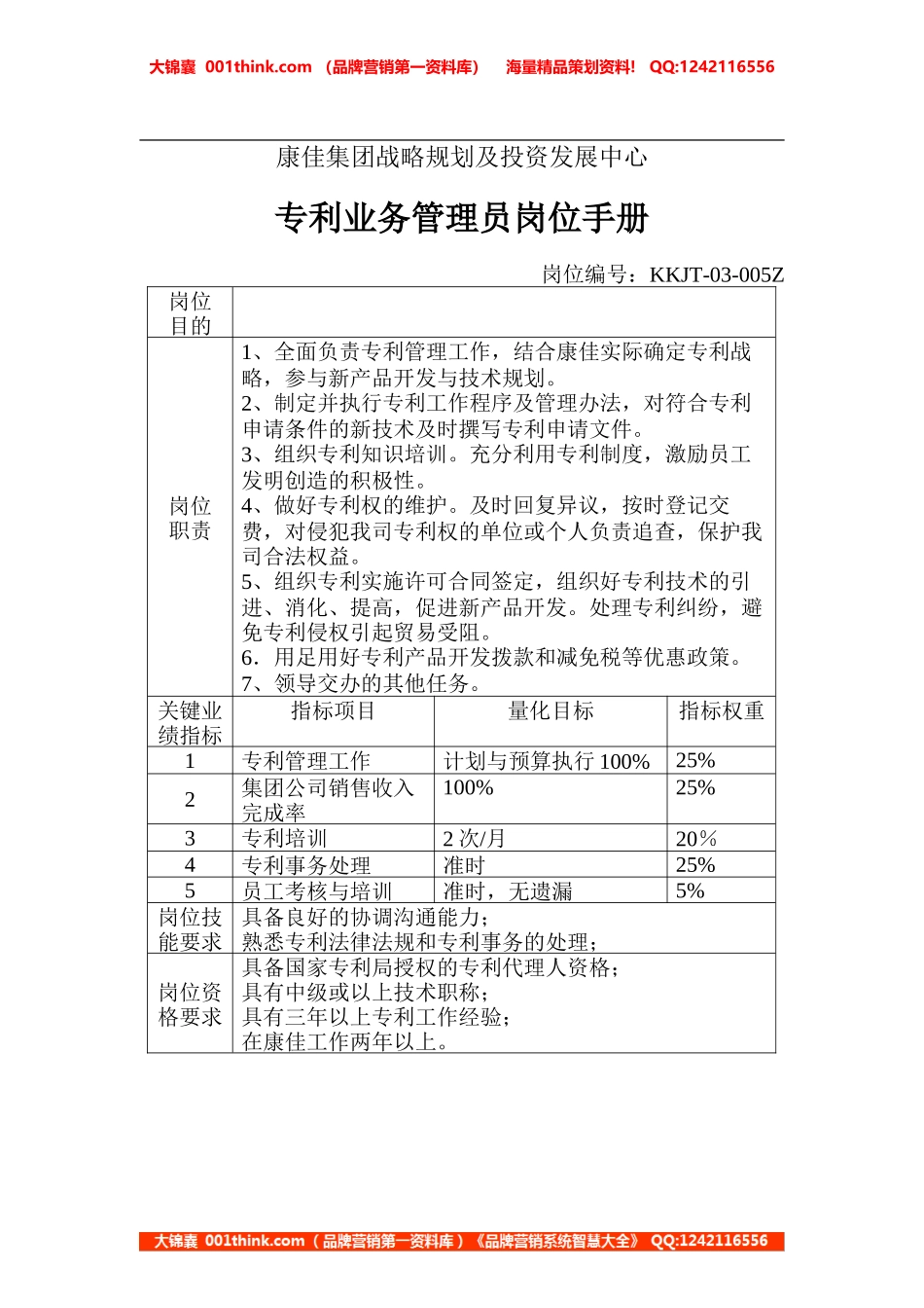 专利业务管理员岗位手册.doc_第1页