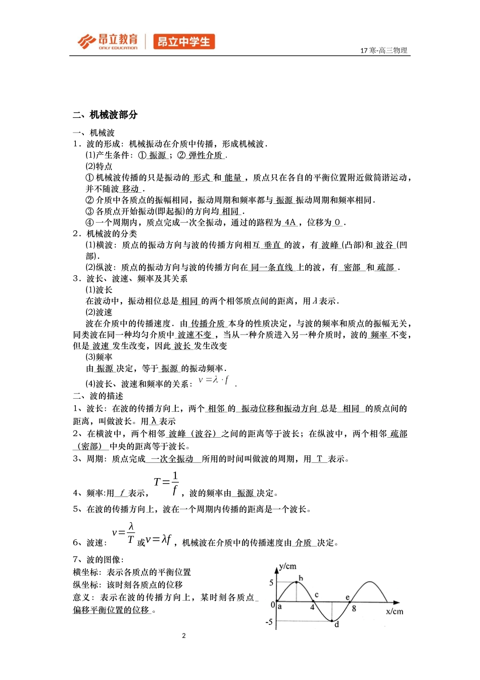 学生版—机械振动、机械波.docx_第2页