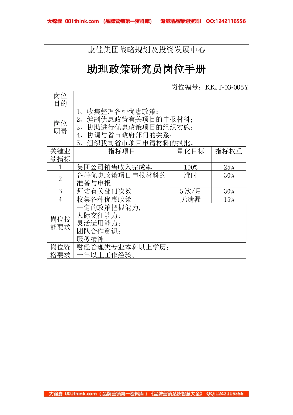 助理政策研究员岗位手册.doc_第1页