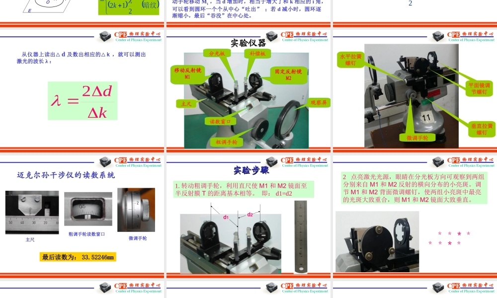 迈克尔孙干涉仪-袁婷.ppt