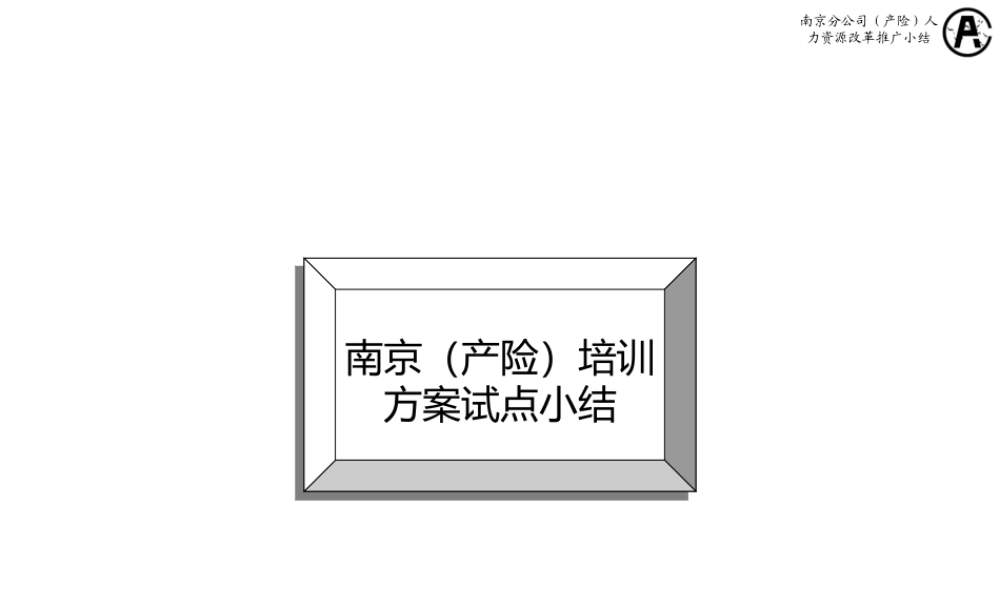 南京（产险）培训方案试点小结.ppt