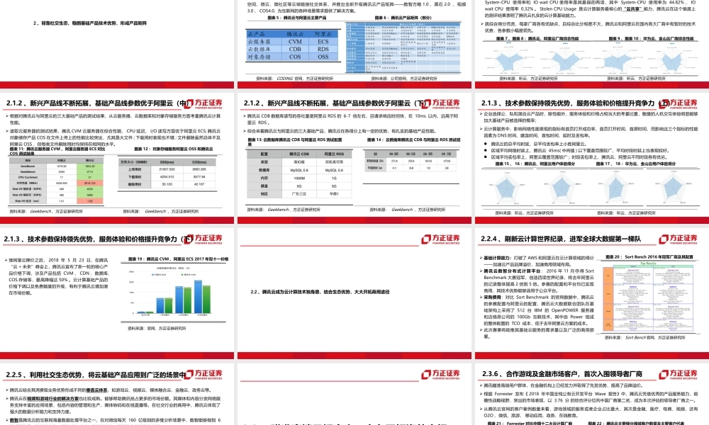 腾讯云：由C端流量到B端生态携手伙伴穷追猛赶——中华四朵云深度研究之二【方正计算机安永平团队】.pptx