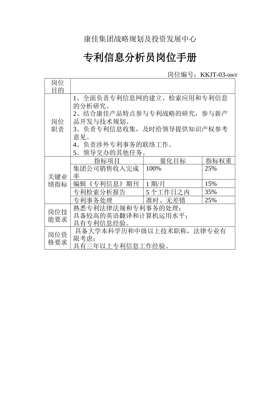 专利信息分析员岗位手册(2).doc_第1页