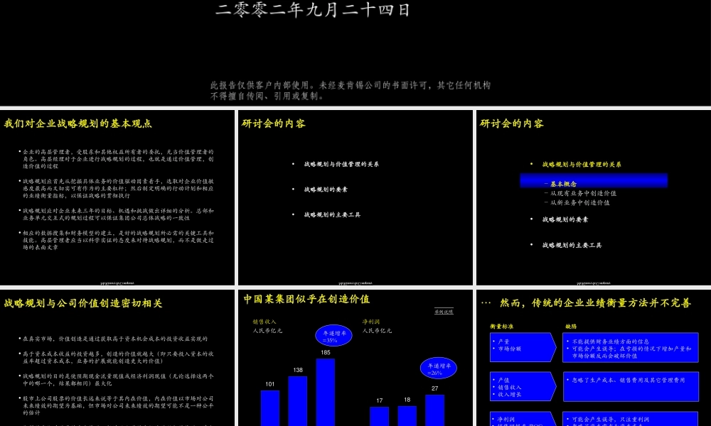 中国粮油以价值为导向的企业战略规划培训材料(1).ppt