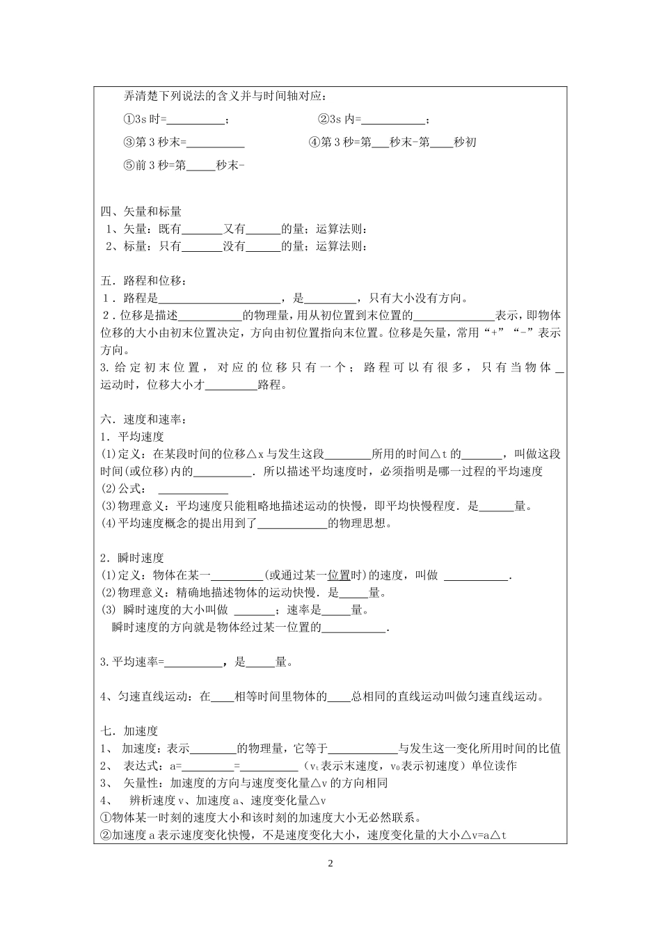 §1.1直线运动的基本概念 匀速直线运动(吕晓卿).doc_第2页