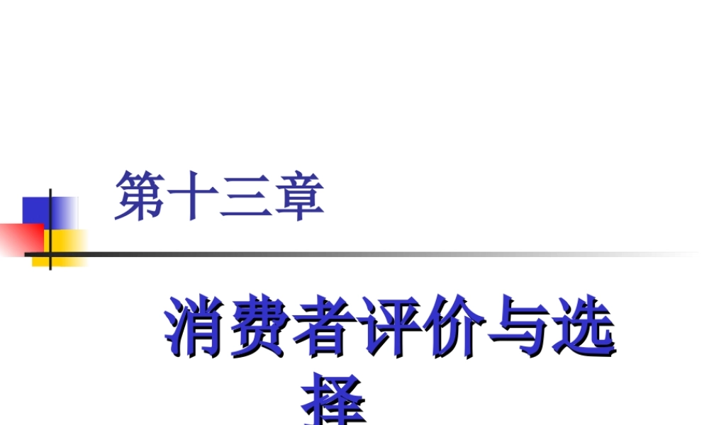 第13章 消费者评价与选择.ppt