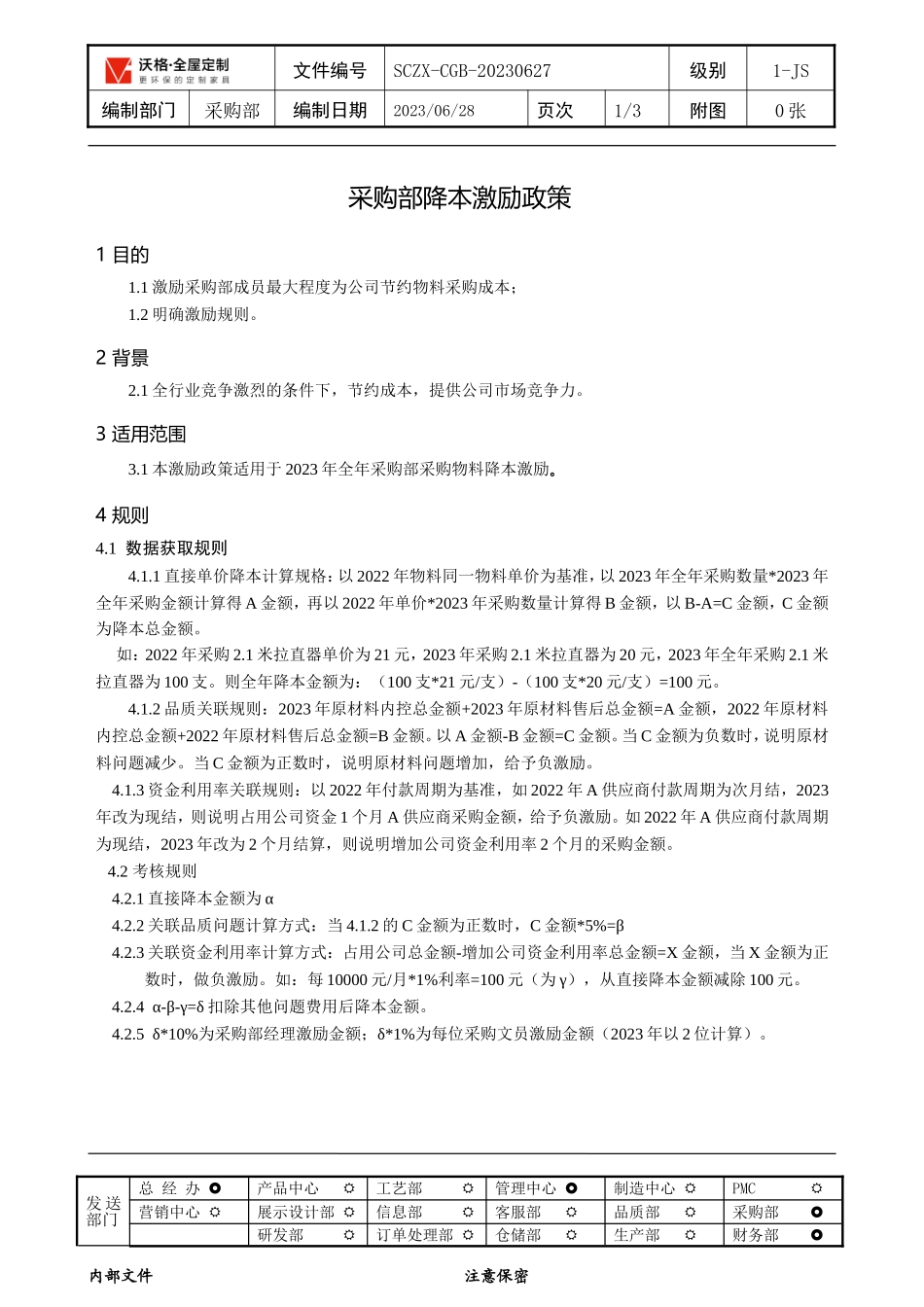 采购部降本激励政策.doc_第1页
