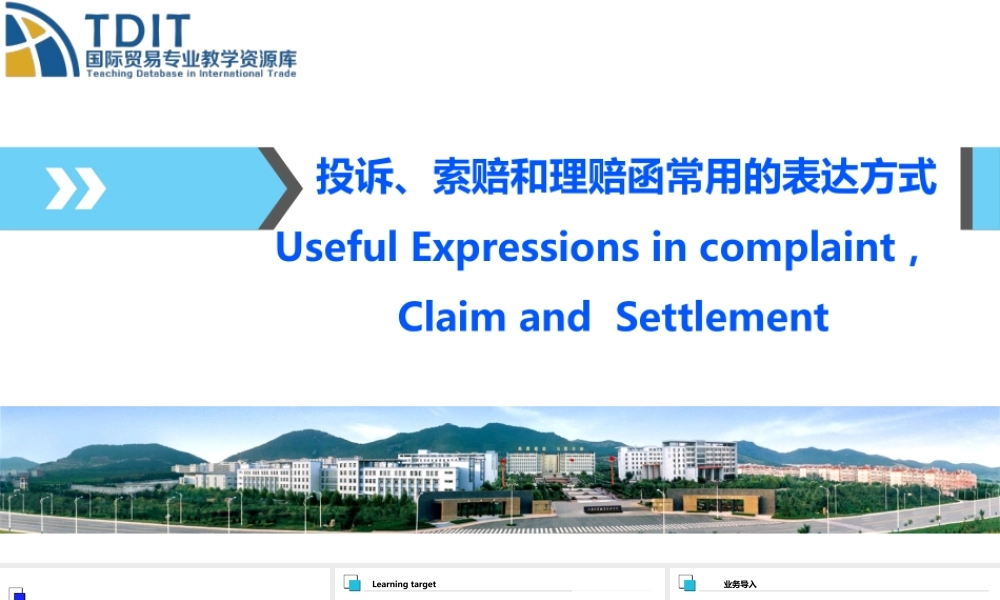 T13.3投诉、索赔和理赔函常用的表达方式.pptx
