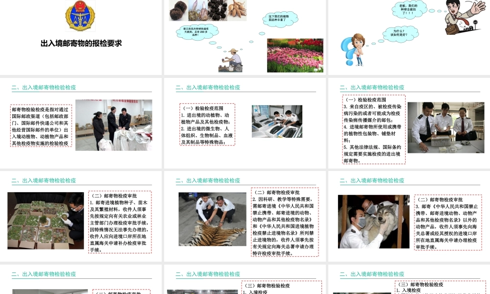 出入境邮寄物的报检要求.ppt