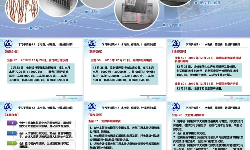 4.1 水电费、修理费、计提折旧核算..ppt