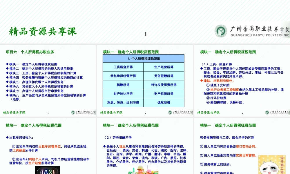 06项目六 个人所得税办税业务.pptx